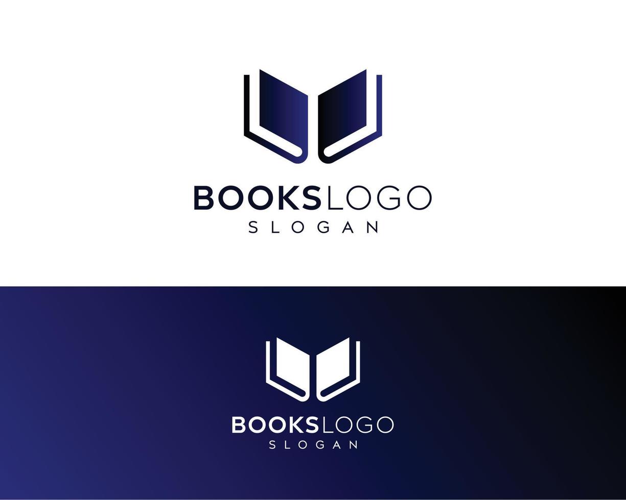 design de logotipo de livros, design de logotipo de vetor de livraria