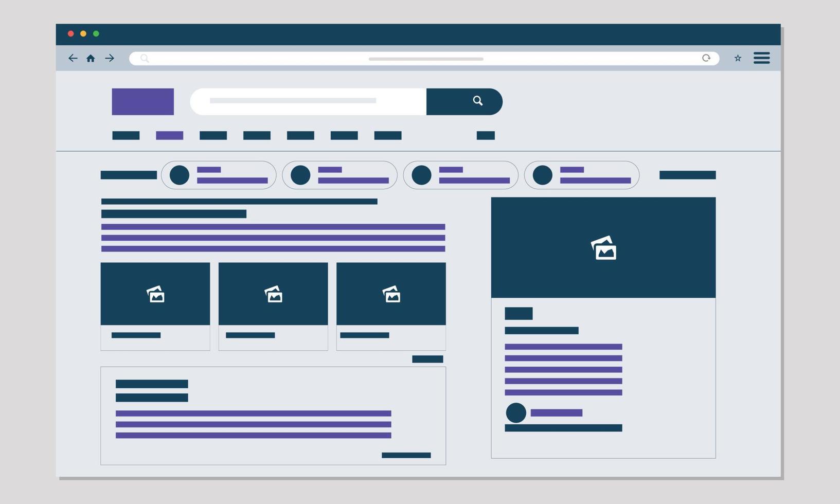 conceito de interface do usuário plana de resultados de pesquisa de imagem vetor