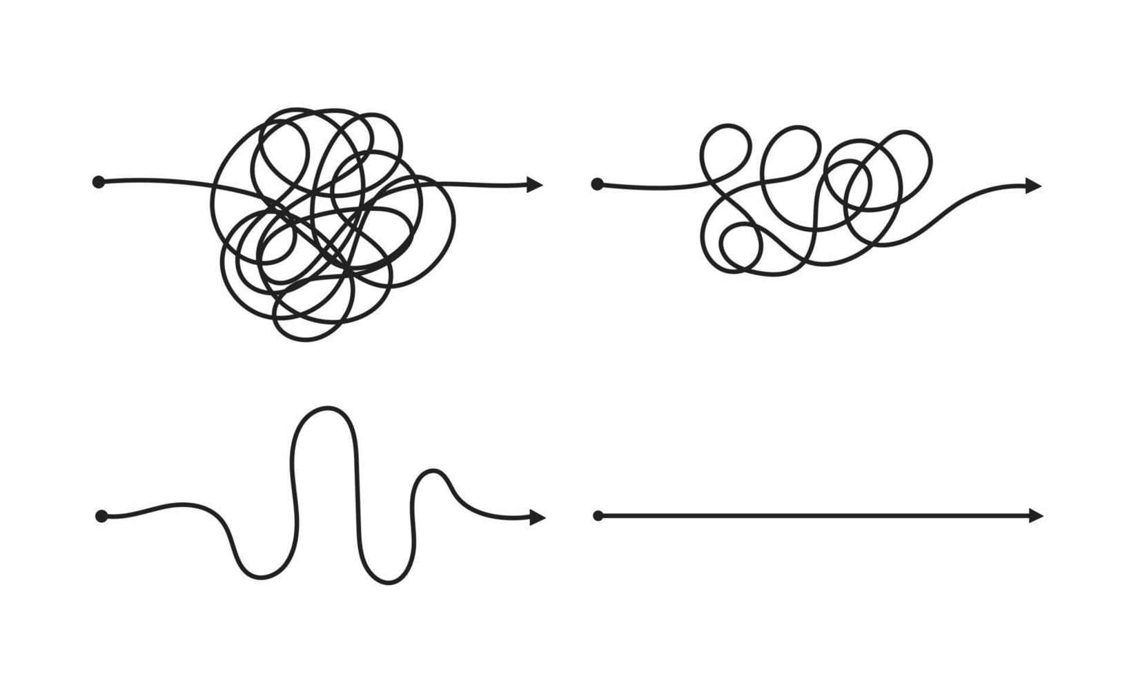 maneira simples complexa e fácil do início ao fim conjunto de ilustração vetorial. vetor