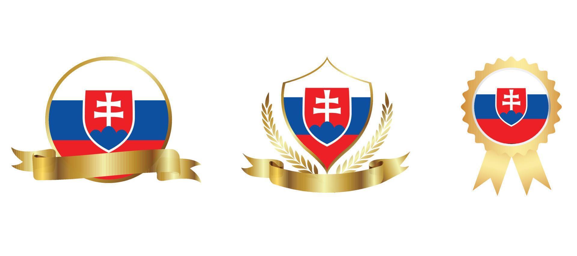 ícone de bandeira da Eslováquia. conjunto de ícones da web. coleção de ícones plana. ilustração vetorial simples. vetor