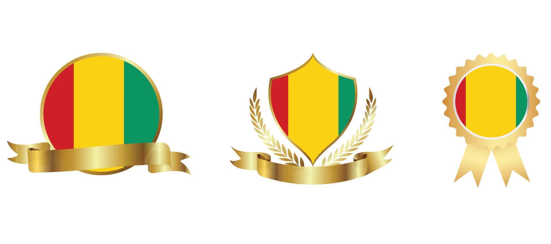 ícone de bandeira da Guiné. conjunto de ícones da web. coleção de ícones plana. ilustração vetorial simples. vetor