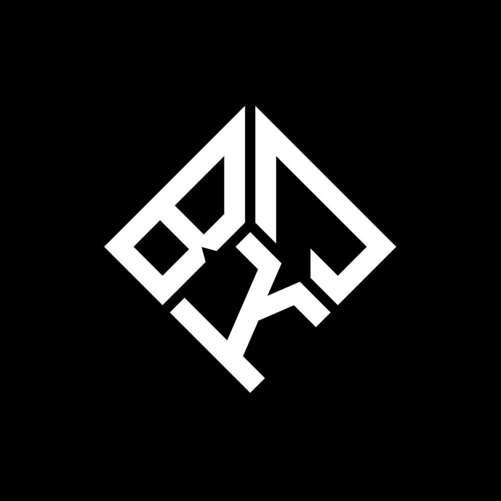 design de logotipo de carta bkj em fundo preto. conceito de logotipo de letra de iniciais criativas bkj. design de letra bkj. vetor