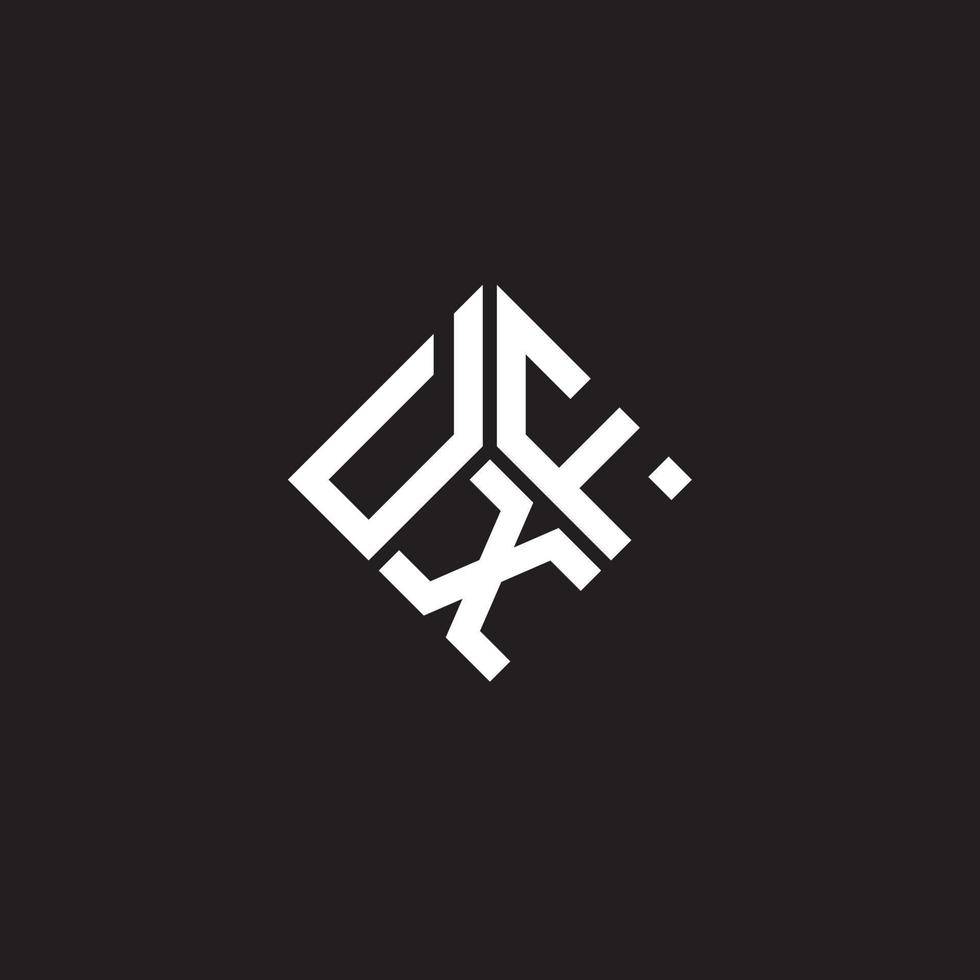 design de logotipo de carta dxf em fundo preto. conceito de logotipo de letra de iniciais criativas dxf. design de letra dxf. vetor