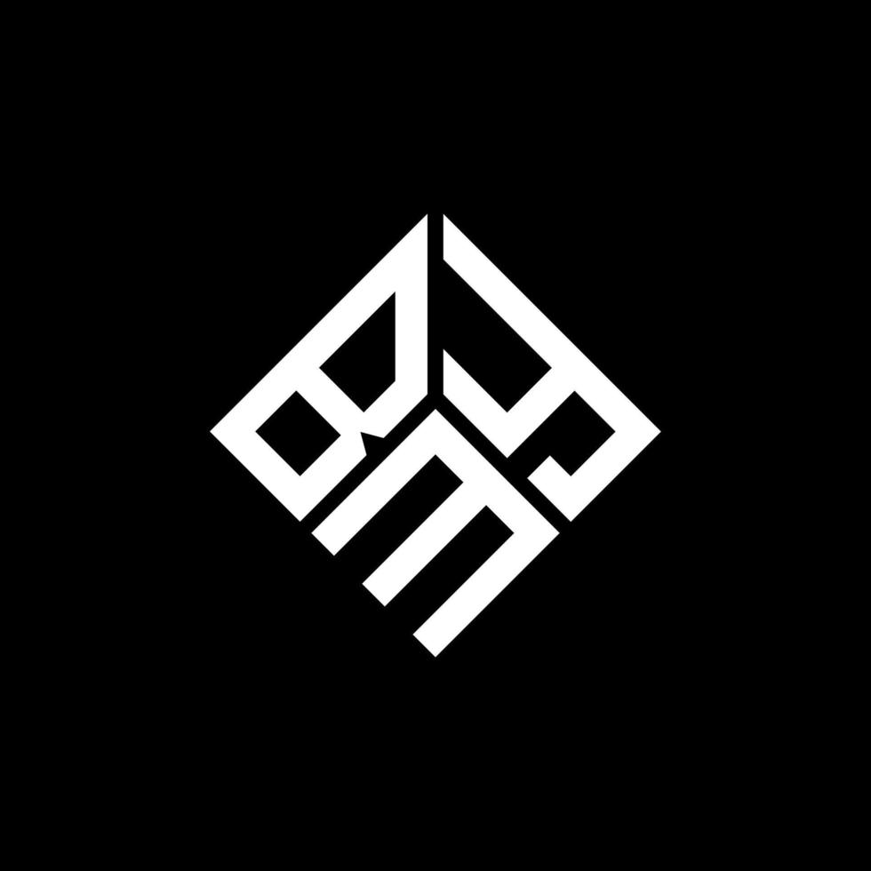 design de logotipo de carta bmy em fundo preto. conceito de logotipo de letra de iniciais criativas bmy. design de letra bmy. vetor