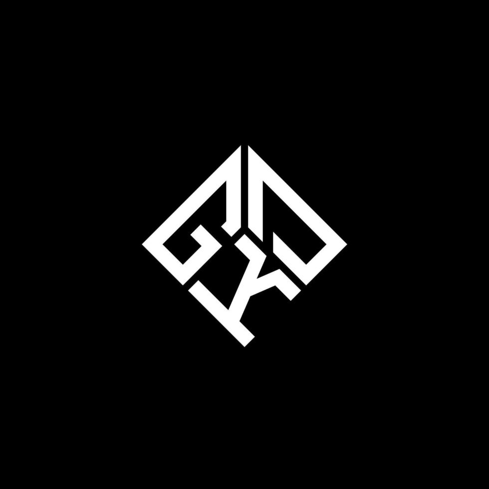 design de logotipo de carta gkd em fundo preto. conceito de logotipo de carta de iniciais criativas gkd. design de letra gkd. vetor