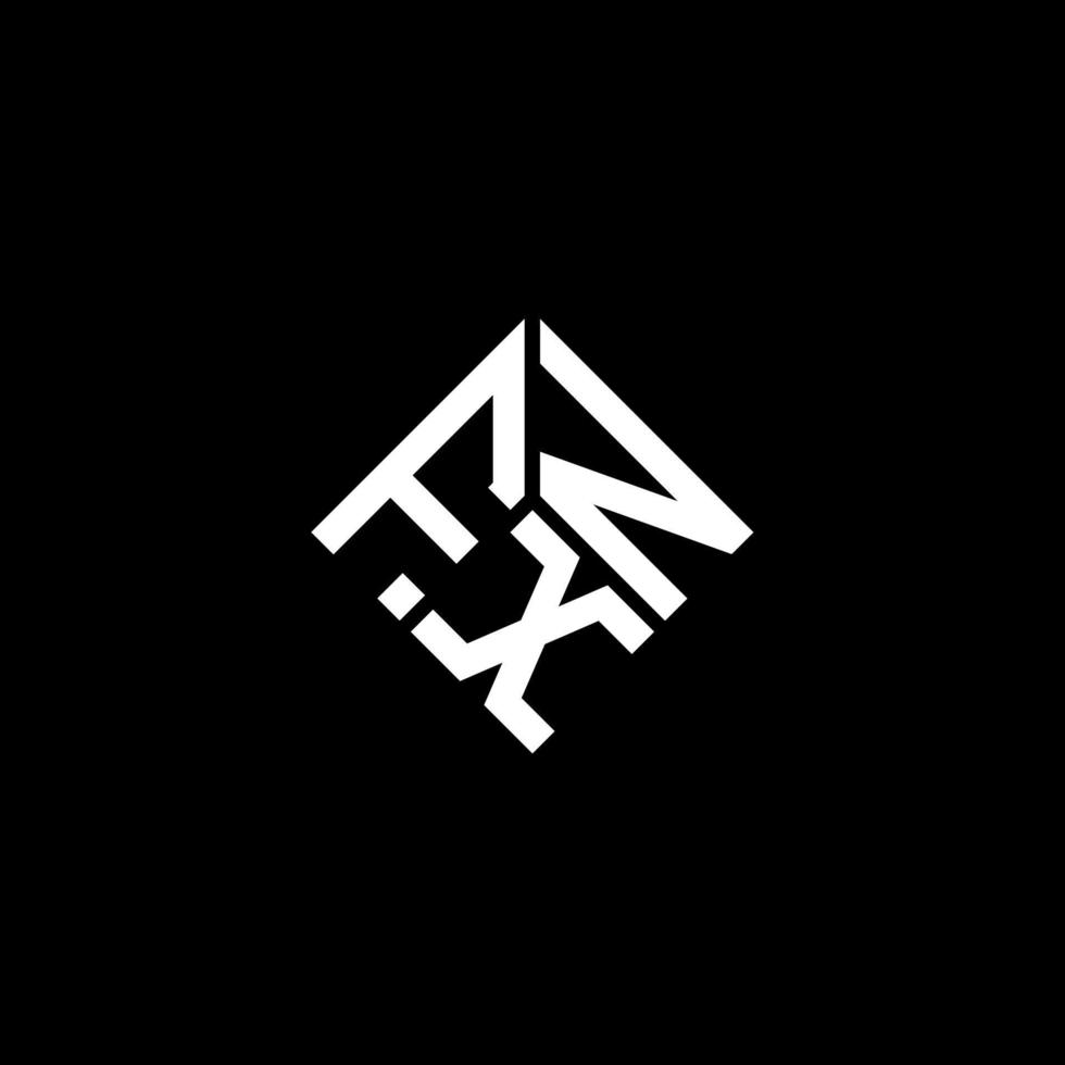 design de logotipo de carta fxn em fundo preto. conceito de logotipo de carta de iniciais criativas fxn. design de letra fxn. vetor