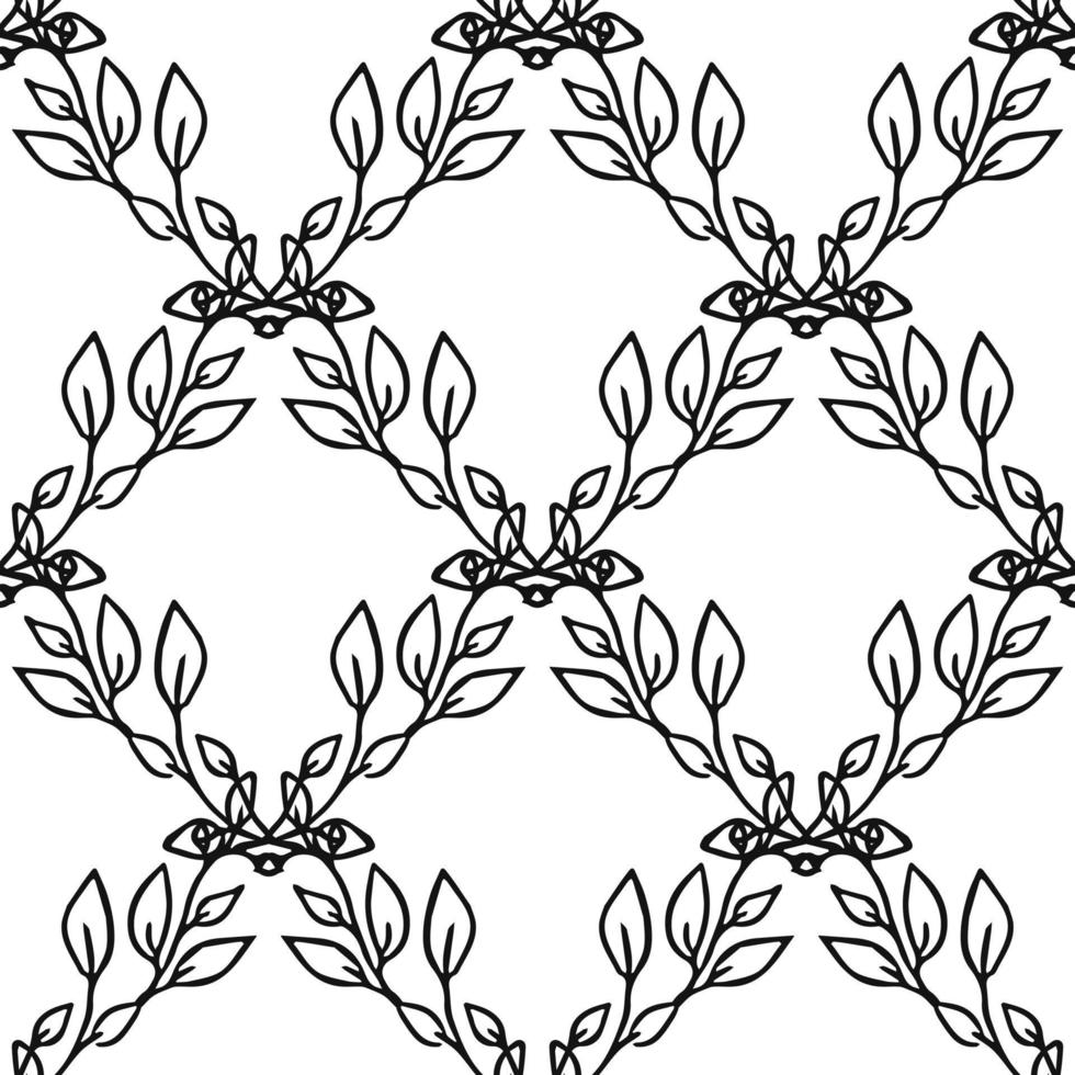 padrão de vetor floral sem emenda. doodle vector com ornamento floral em fundo branco. decoração floral vintage, fundo de elementos doces para seu projeto, menu, cafeteria