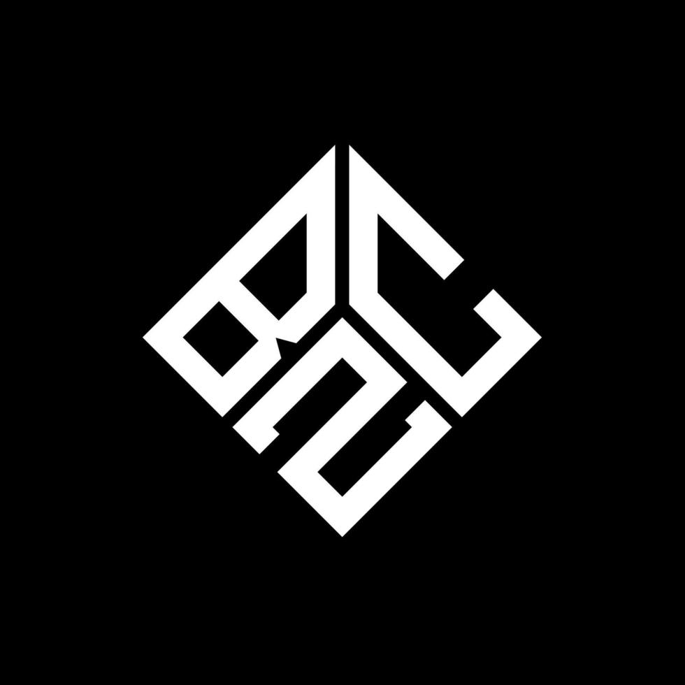 design de logotipo de carta bzc em fundo preto. conceito de logotipo de letra de iniciais criativas bzc. design de letra bzc. vetor