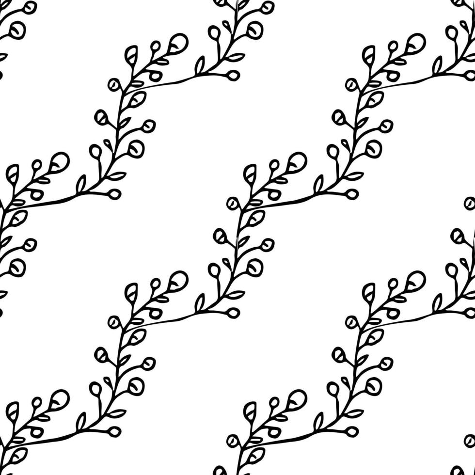 papel de parede floral sem costura. doodle vector com ornamento floral. decoração floral vintage