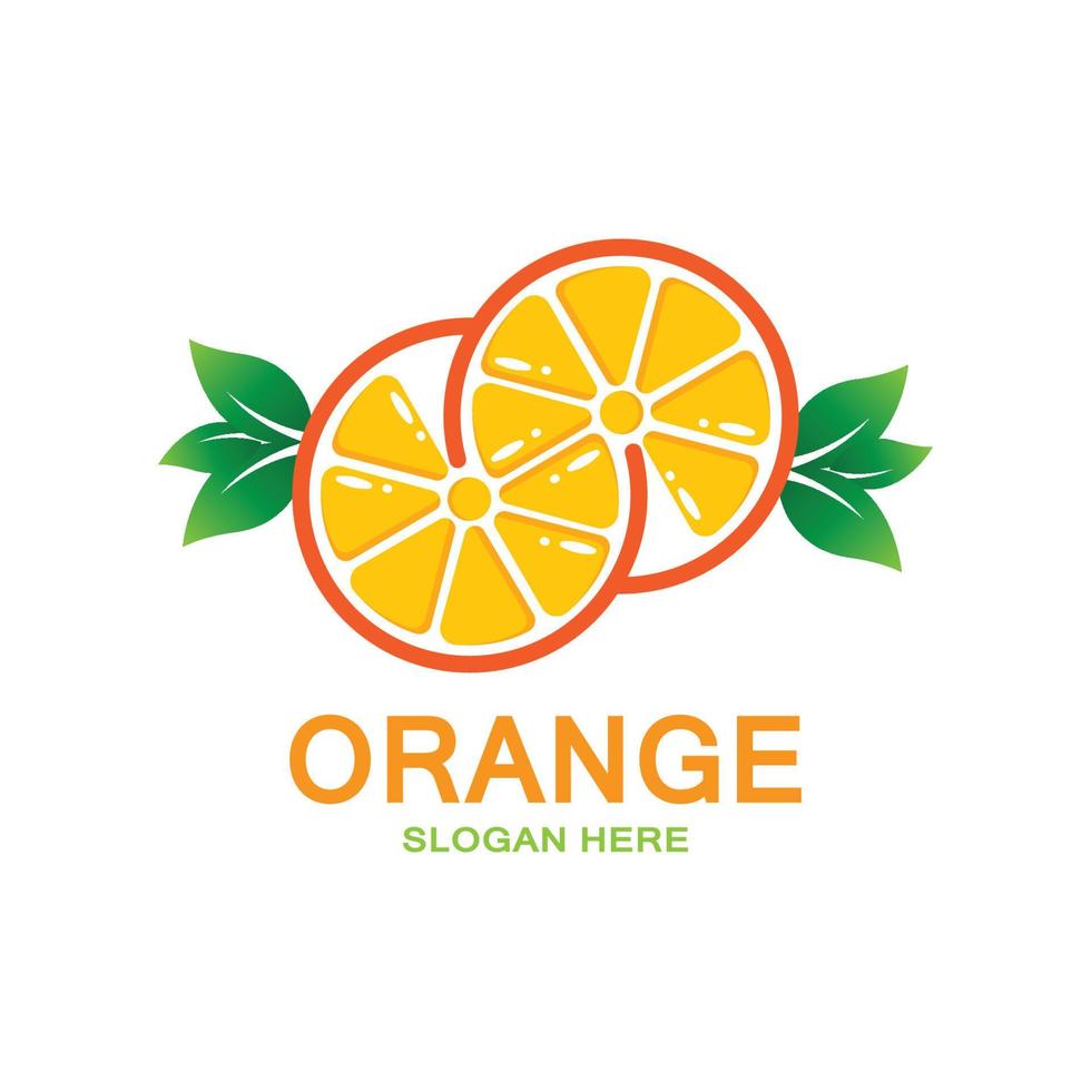 vetor de ícone de logotipo de fruta laranja. inspiração de plantas, ilustração