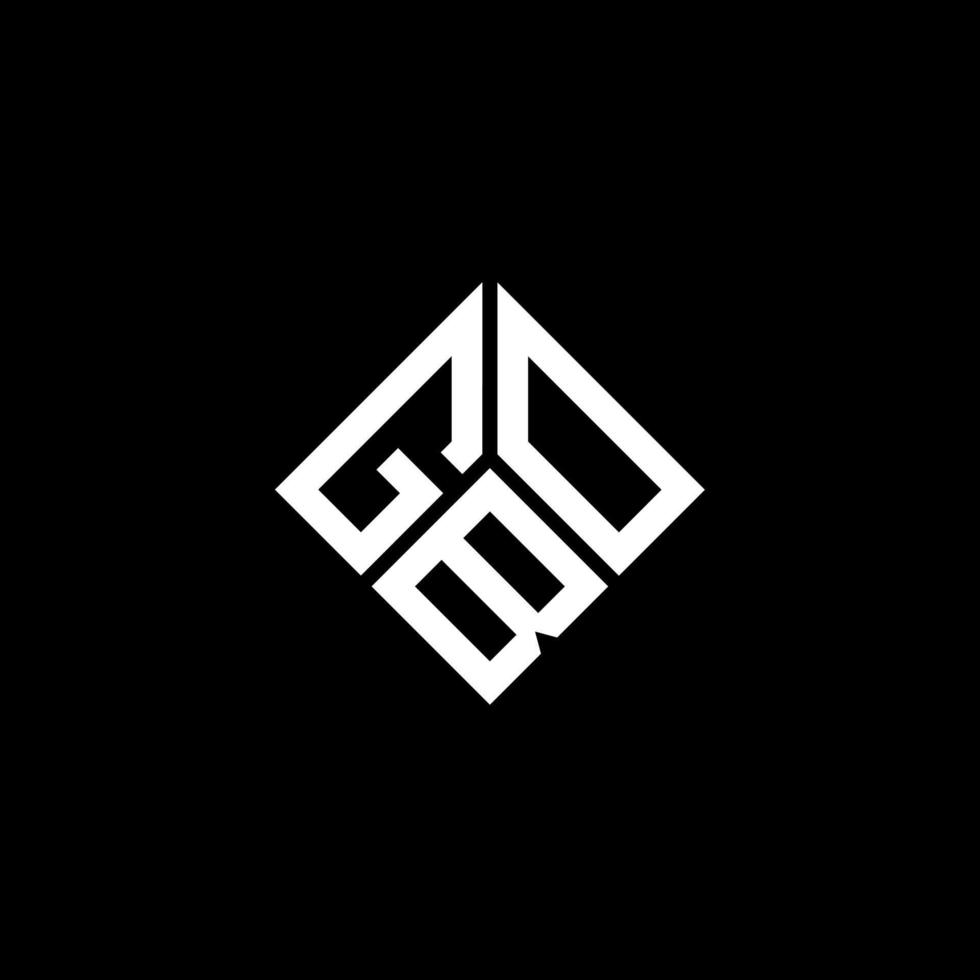 design de logotipo de carta gbo em fundo preto. gbo conceito de logotipo de carta de iniciais criativas. design de letra gbo. vetor