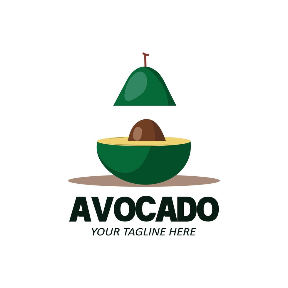 ilustração vetorial do logotipo da fruta abacate frutas frescas na cor verde, disponível no mercado pode ser para suco de frutas ou para a saúde do corpo, design de impressão de tela, adesivo, banner, empresa de frutas vetor