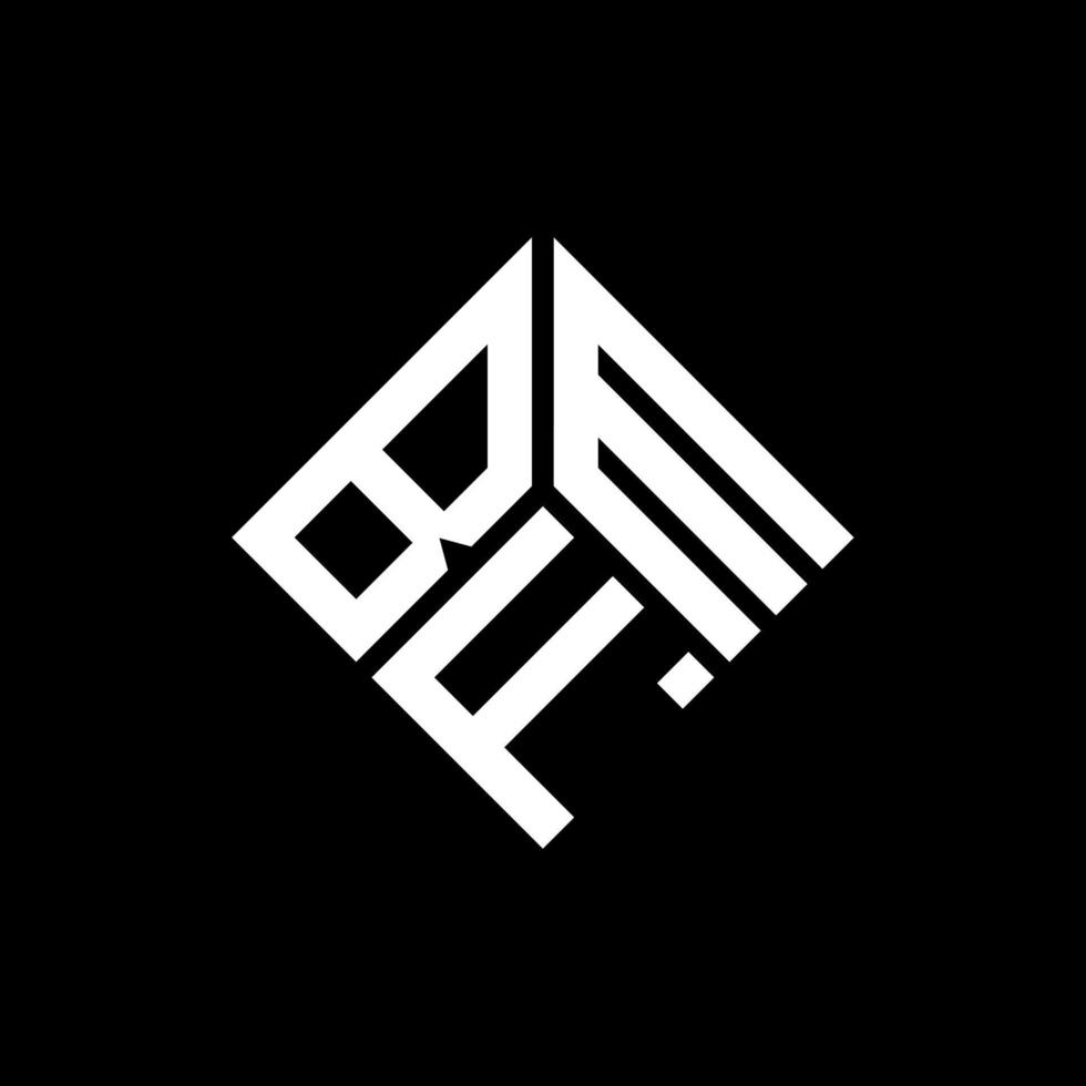design de logotipo de carta bfm em fundo preto. conceito de logotipo de letra de iniciais criativas bfm. design de letra bfm. vetor