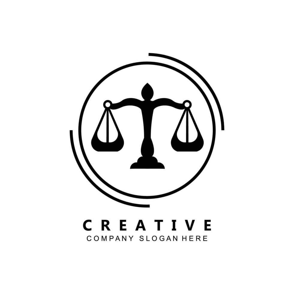 advogado ou design de vetor de logotipo de direito de justiça, ilustração de ícone