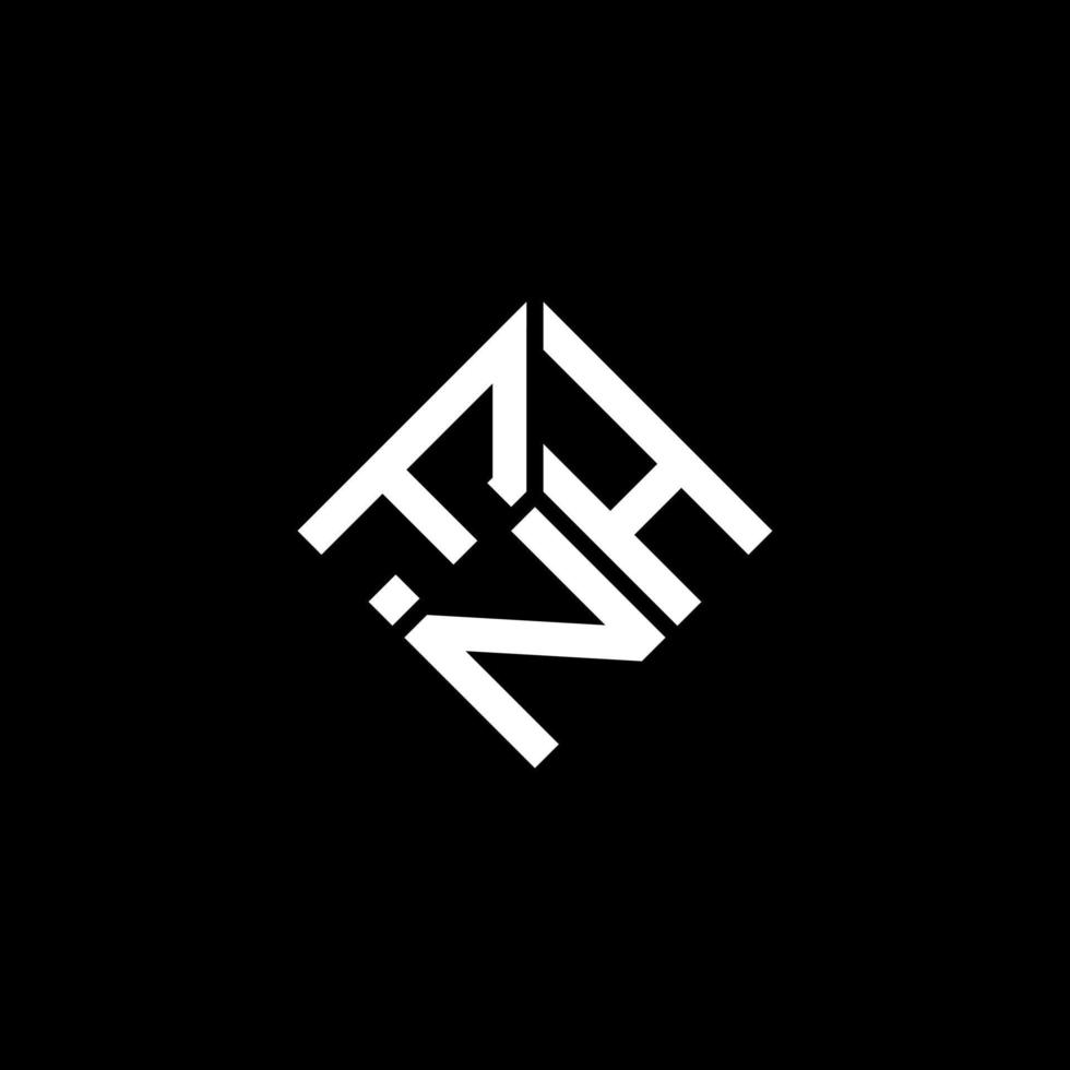 design de logotipo de carta fnh em fundo preto. conceito de logotipo de carta de iniciais criativas fnh. design de letra fnh. vetor