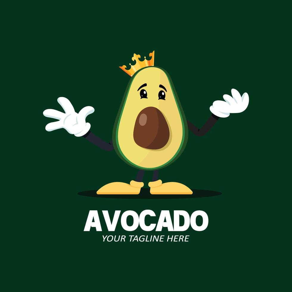 ilustração vetorial do logotipo da fruta abacate frutas frescas na cor verde, disponível no mercado pode ser para suco de frutas ou para a saúde do corpo, design de impressão de tela, adesivo, banner, empresa de frutas vetor