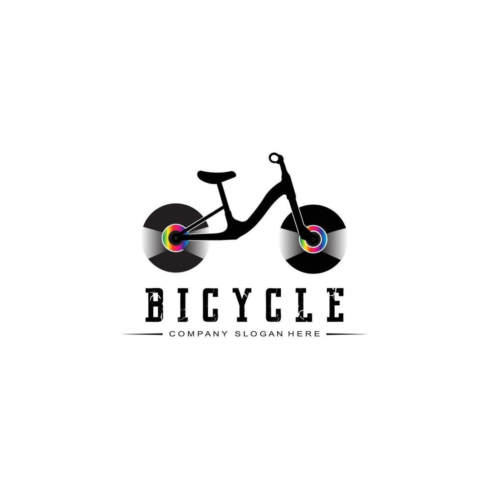 vetor de ícone de logotipo de bicicleta, veículo para esportes, corrida, casual, downhill, modelo retro