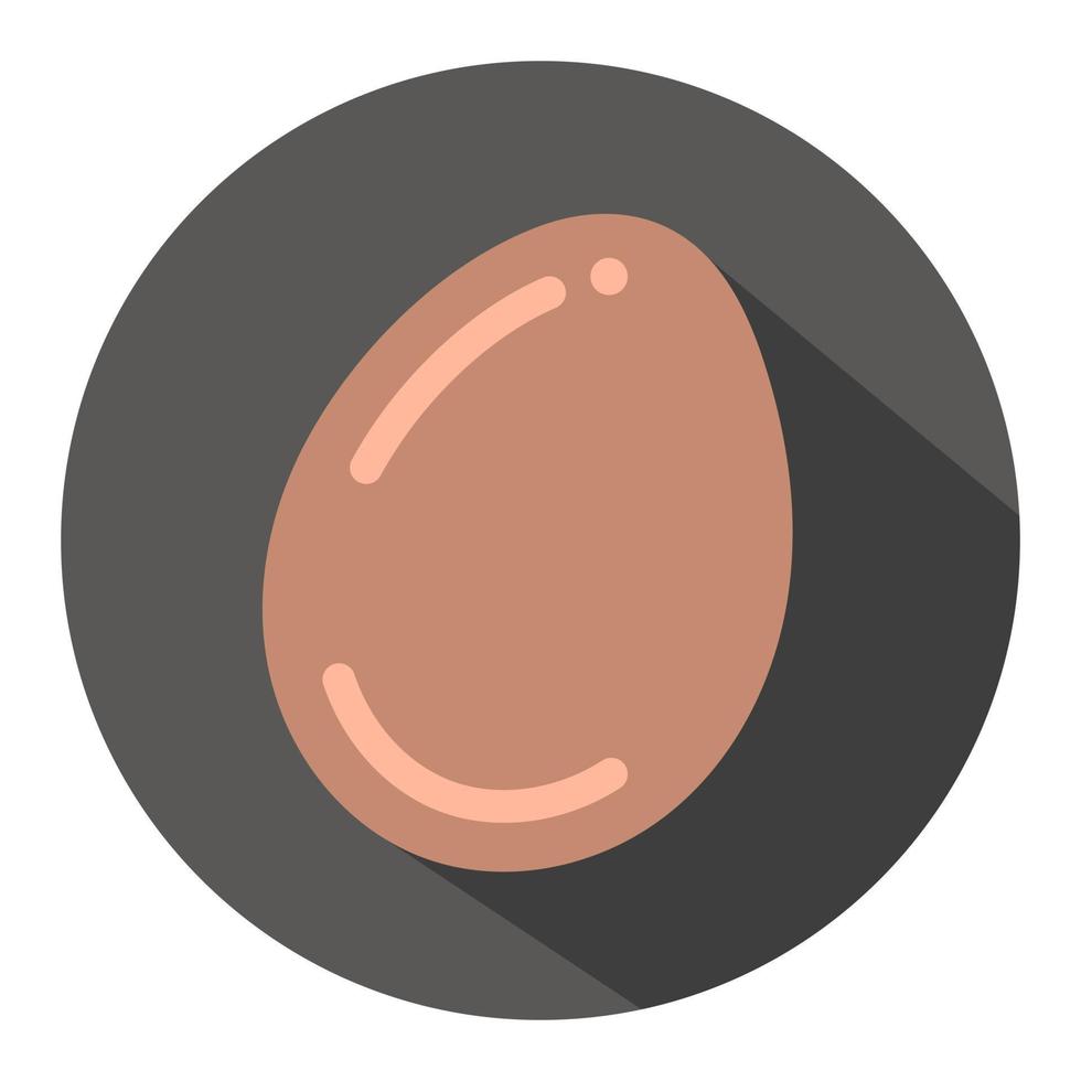 ícone de vetor plano o ovo de galinha em um fundo redondo