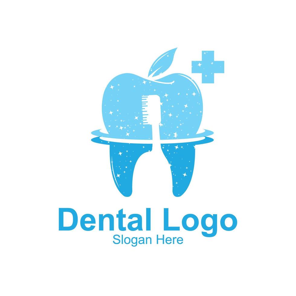 vetor de logotipo de saúde dental, mantendo e cuidando dos dentes, design para serigrafia, empresa, adesivos, plano de fundo