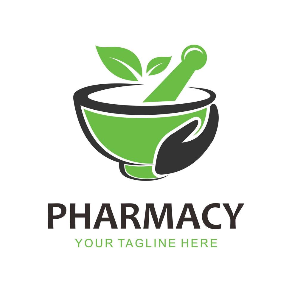 logotipo de vetor de farmácia da natureza