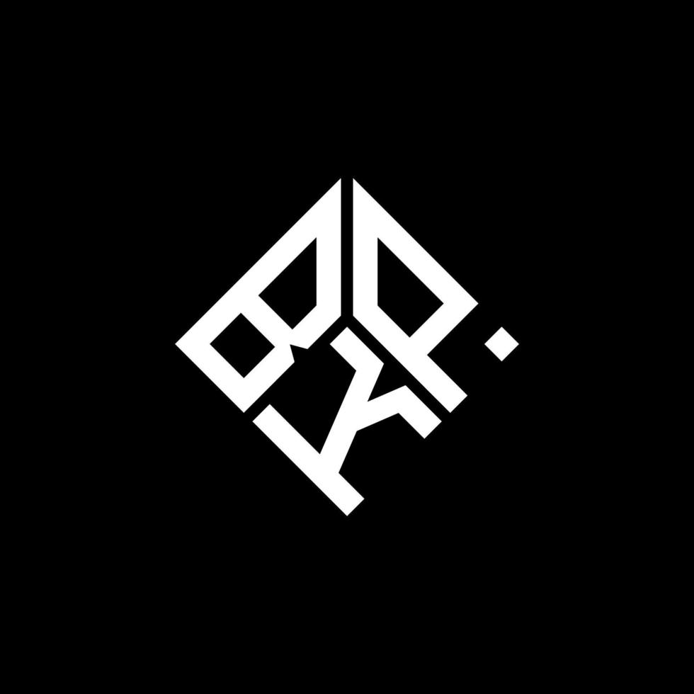 design de logotipo de carta bkp em fundo preto. conceito de logotipo de letra de iniciais criativas bkp. design de letra bkp. vetor