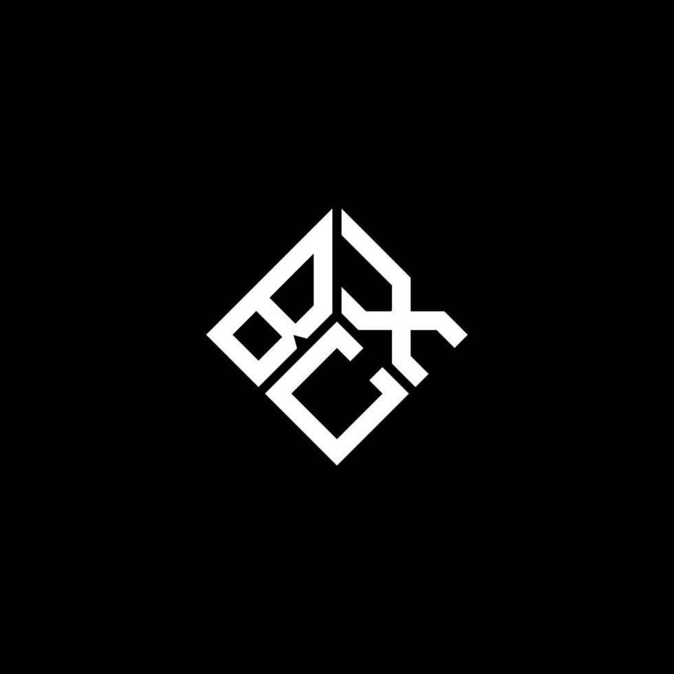 design de logotipo de carta bcx em fundo preto. conceito de logotipo de carta de iniciais criativas bcx. design de letra bcx. vetor