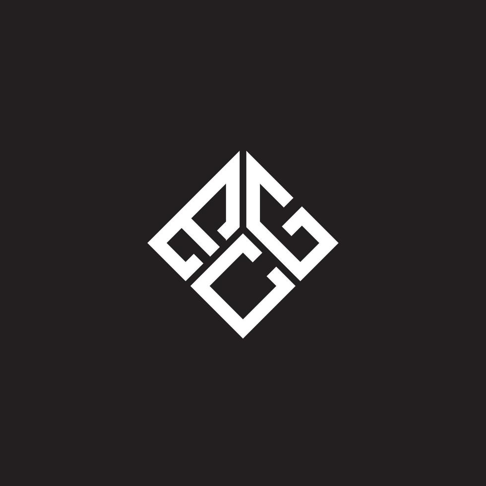 design de logotipo de carta ecg em fundo preto. conceito de logotipo de carta de iniciais criativas ecg. design de carta ecg. vetor