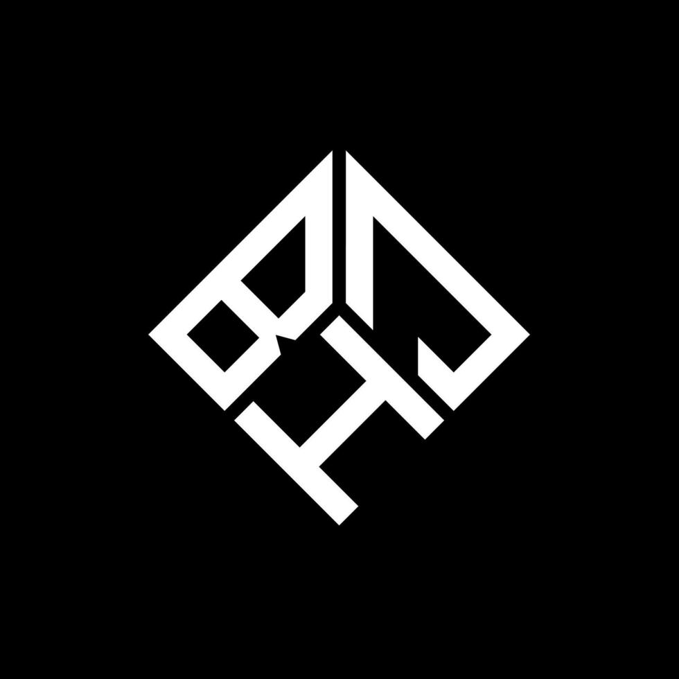 design de logotipo de carta bhj em fundo preto. bhj conceito de logotipo de letra de iniciais criativas. design de letra bhj. vetor
