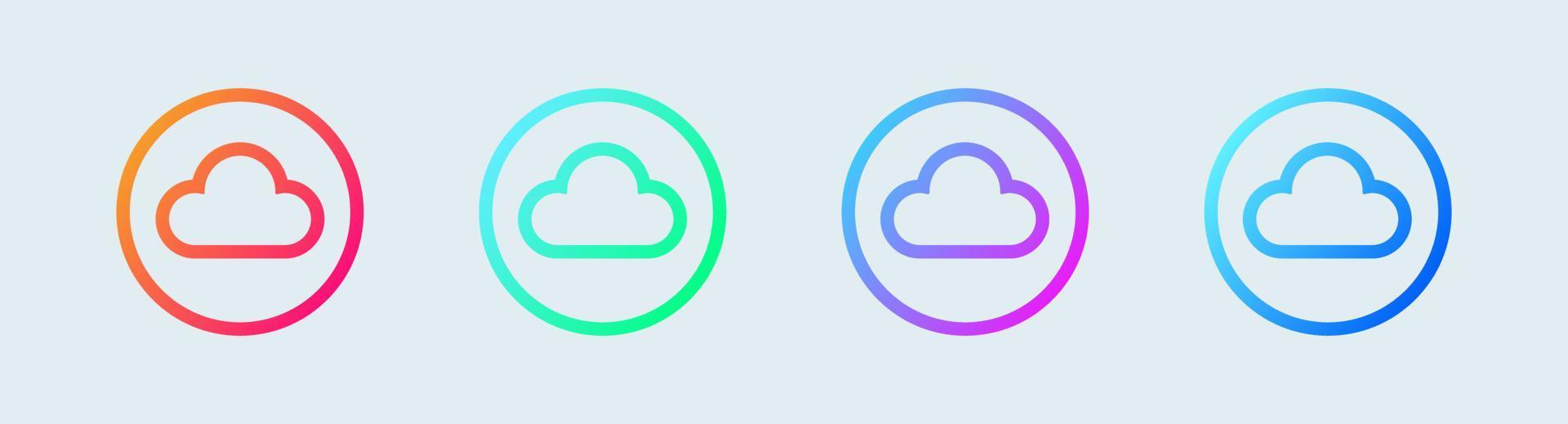 ícone de computação em nuvem. versão colorida de contorno gradiente. vetor