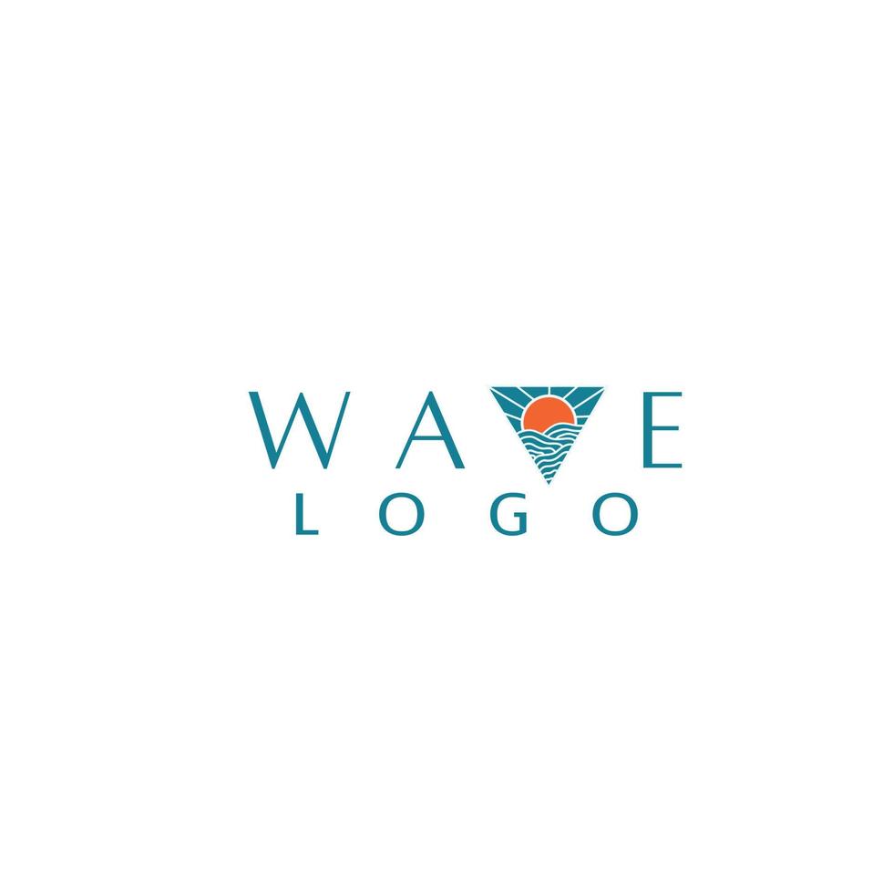modelo de design de logotipo de conceito de onda criativa vetor