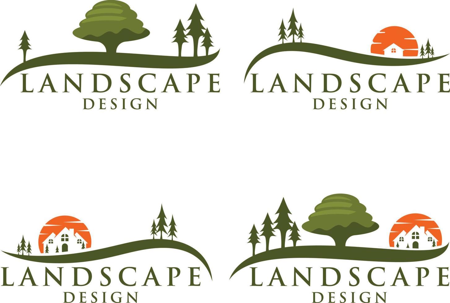 definir vetor de logotipo de paisagem