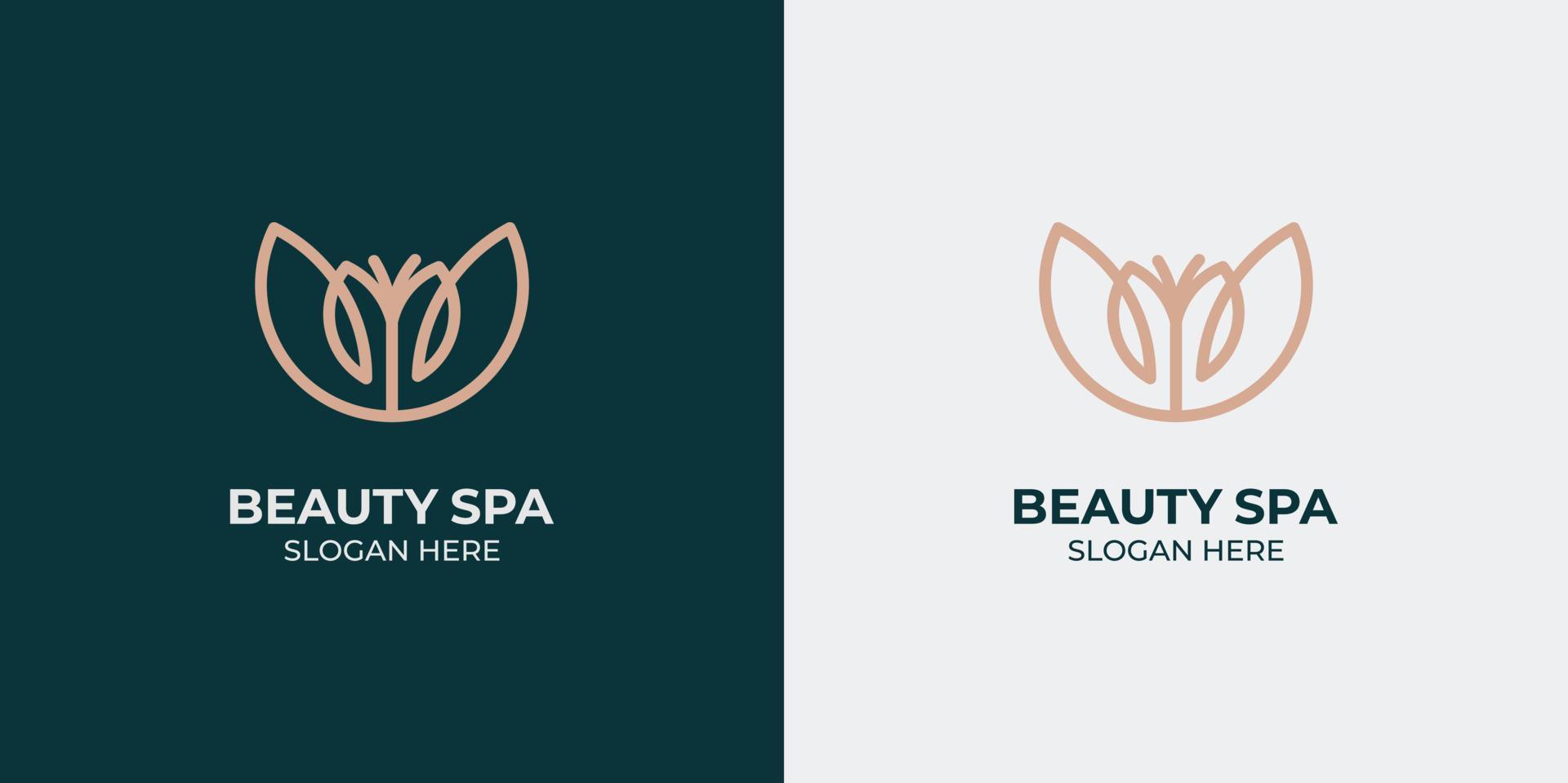 conjunto de logotipo de beleza minimalista e abstrato vetor