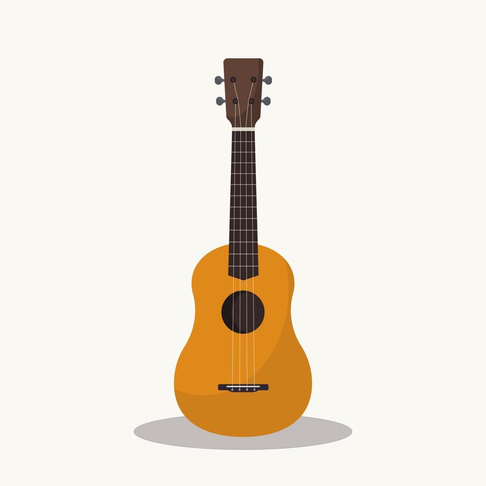 ukulele. instrumento de música acústica de cordas. guitarra pequena folk hawaii. ilustração vetorial plana vetor