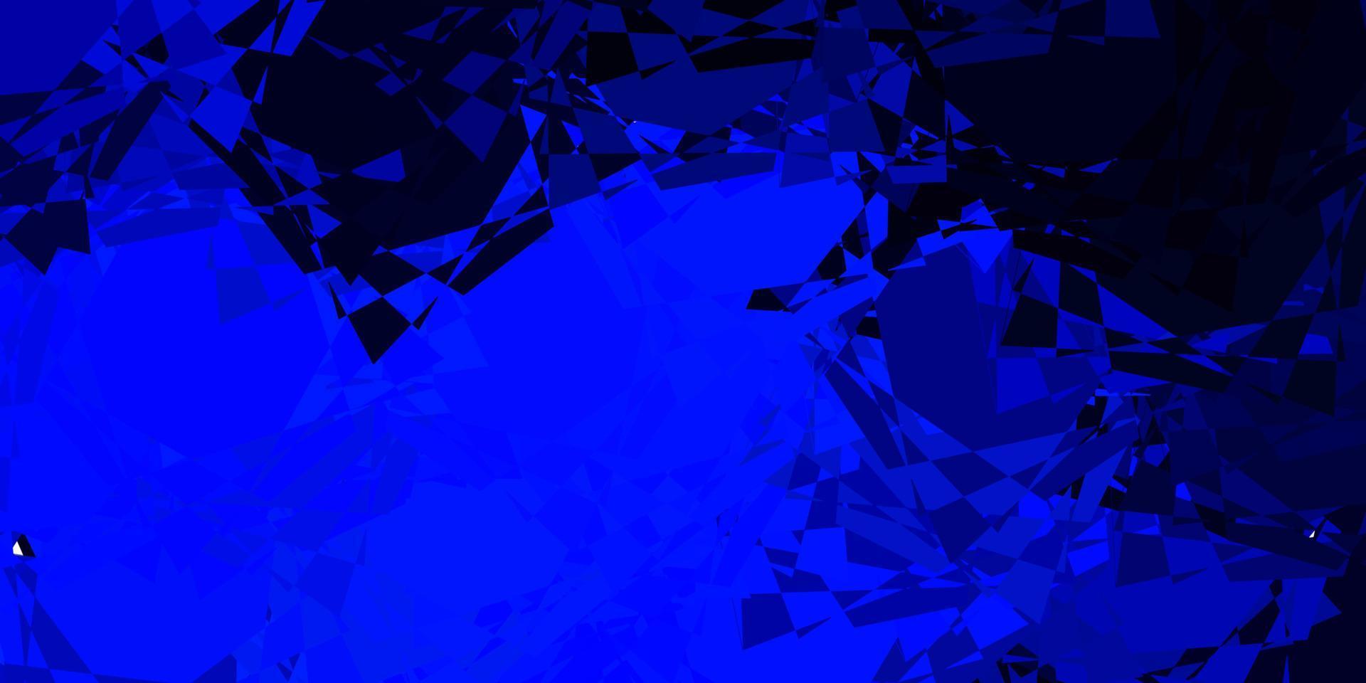 layout de vetor de azul escuro com formas de triângulo.