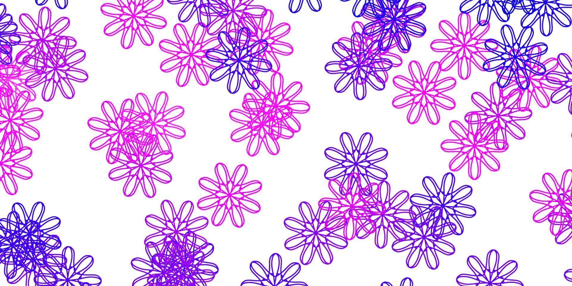 luz roxa, rosa vetor doodle padrão com flores.