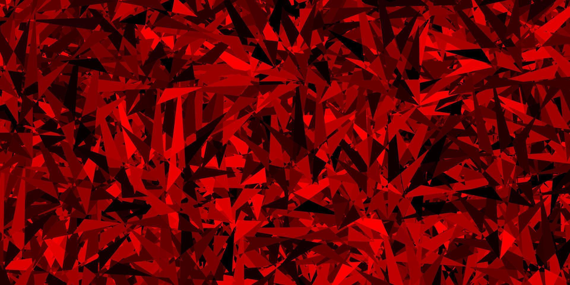 textura vector vermelho escuro com estilo triangular.