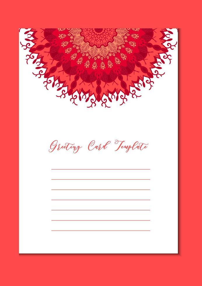 mandala oriental template card vetor