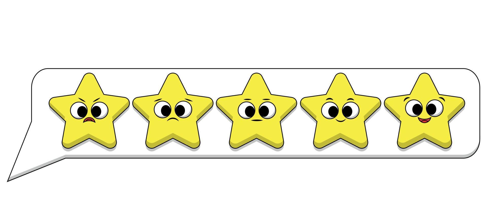 feedback em uma mensagem com uma classificação na forma de estrela vetor