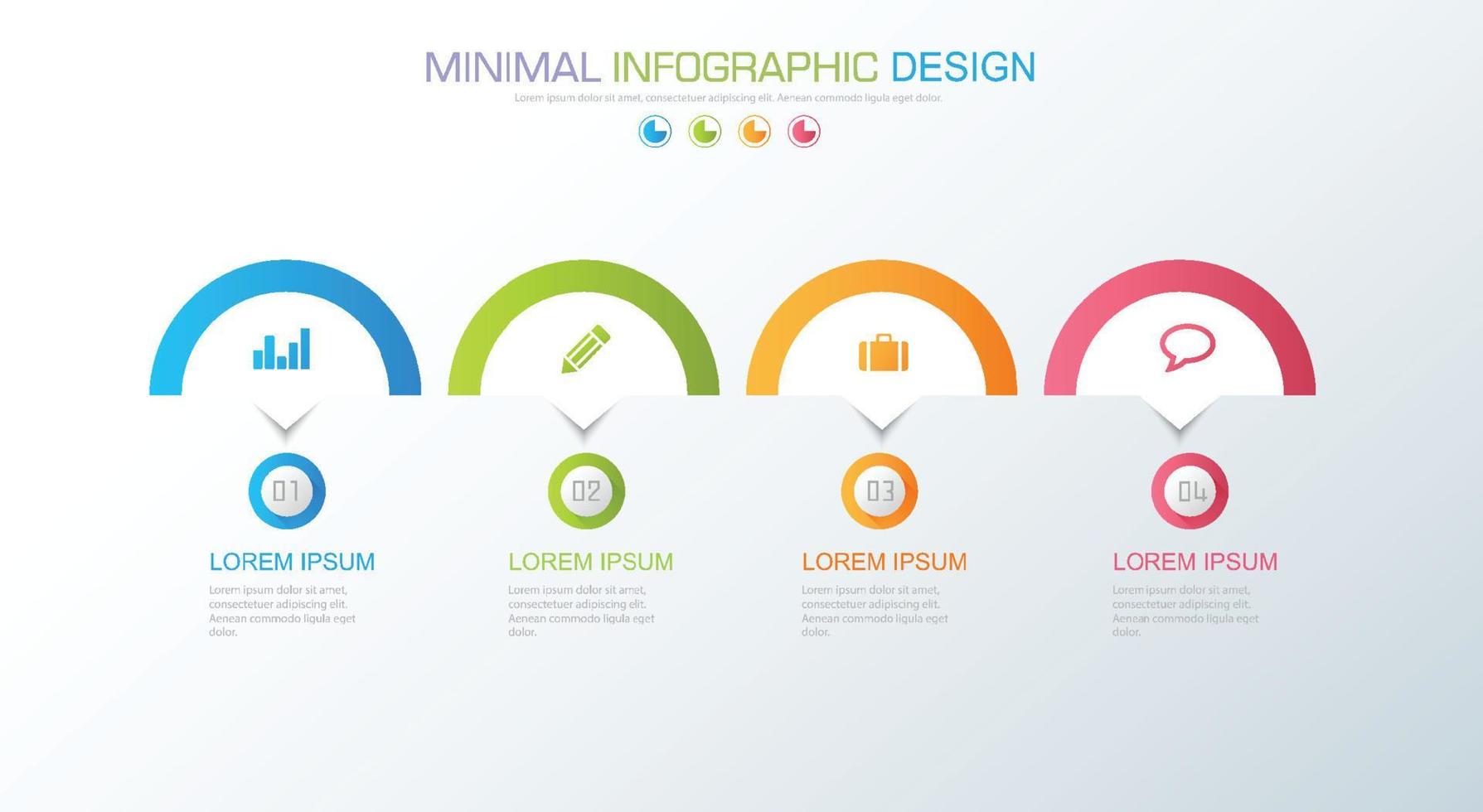 modelo de infográfico de negócios com ícone, ilustração de design vetorial vetor