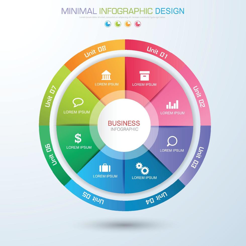 modelo de infográfico de negócios com ícone, ilustração de design vetorial vetor
