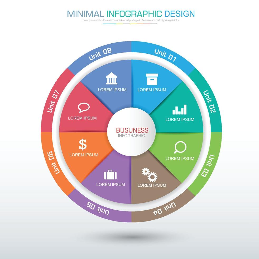 modelo de infográfico de negócios com ícone, ilustração de design vetorial vetor