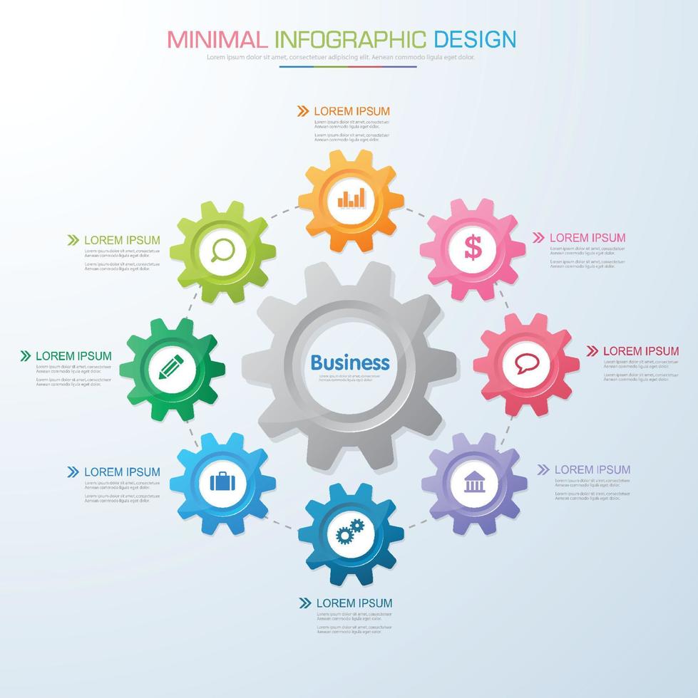 modelo de infográfico de negócios com ícone, ilustração de design vetorial vetor