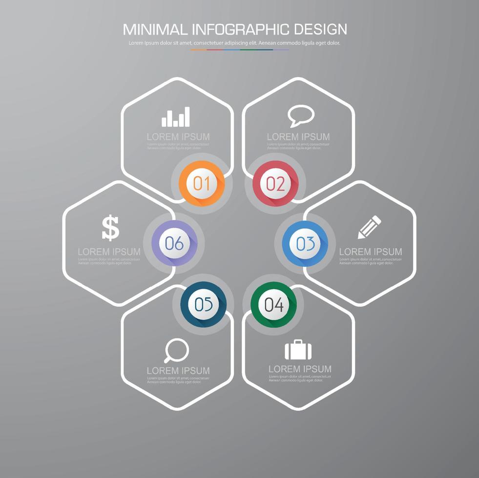 modelo de infográfico de negócios com ícone, ilustração de design vetorial vetor