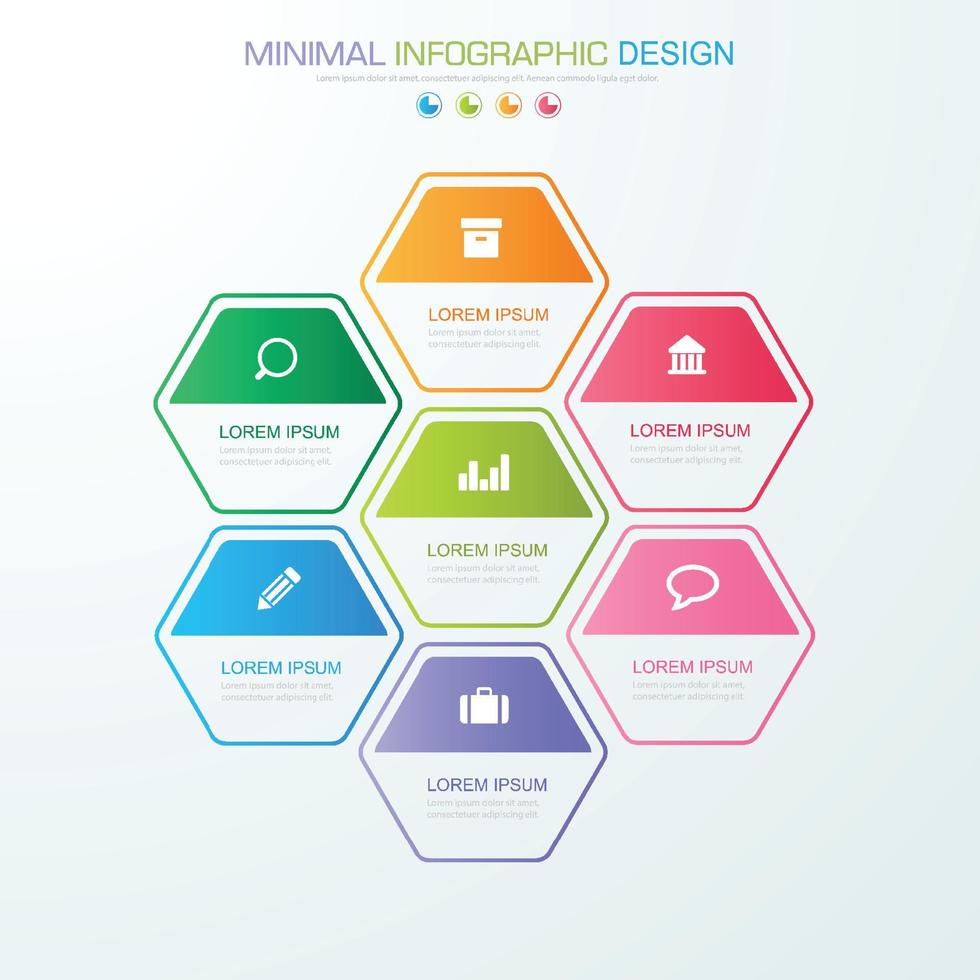 modelo de infográfico de negócios com ícone, ilustração de design vetorial vetor