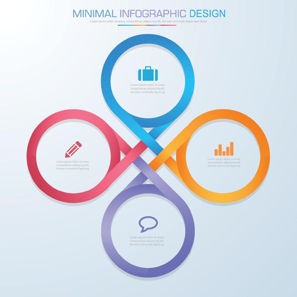 modelo de infográfico de negócios com ícone, ilustração de design vetorial vetor