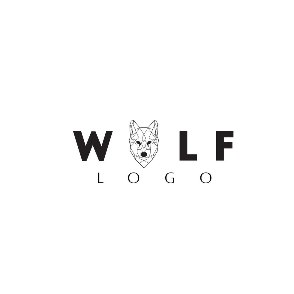 vetor de design de logotipo geométrico de lobo