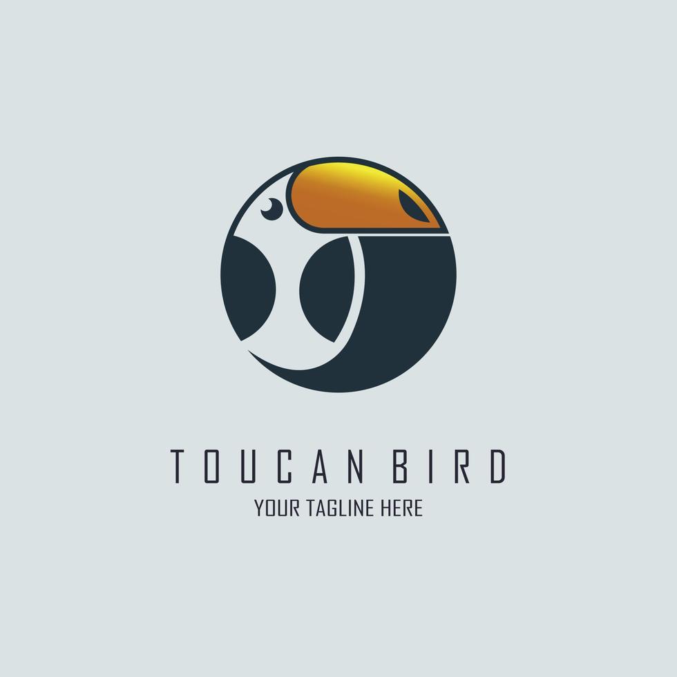 design de modelo de logotipo de círculo de pássaro tucano para marca ou empresa e outros vetor