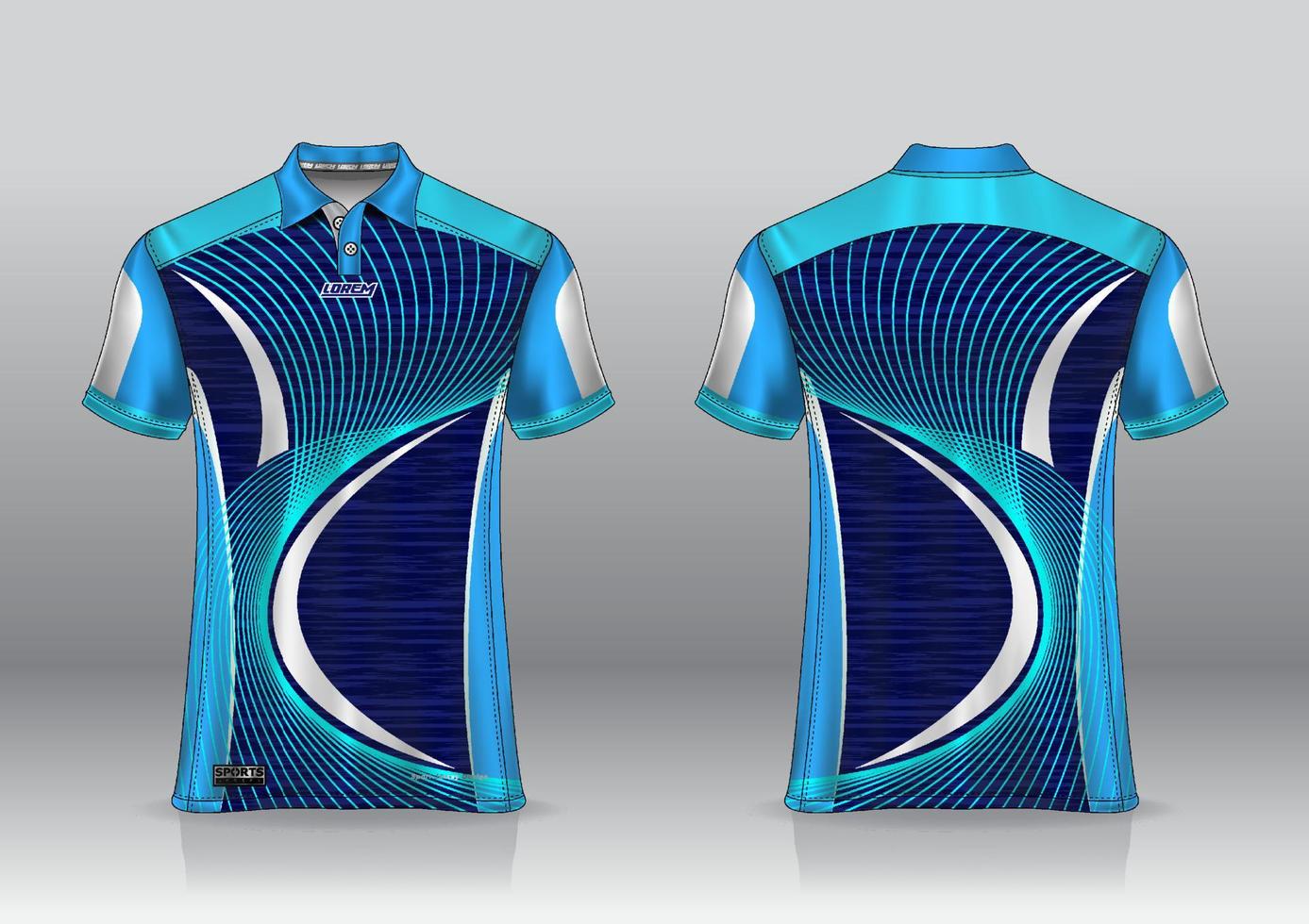 design uniforme de camisa pólo, pode ser usado para badminton, golfe em vista frontal, vista traseira. vetor de maquete de jersey, design premium muito simples e fácil de personalizar