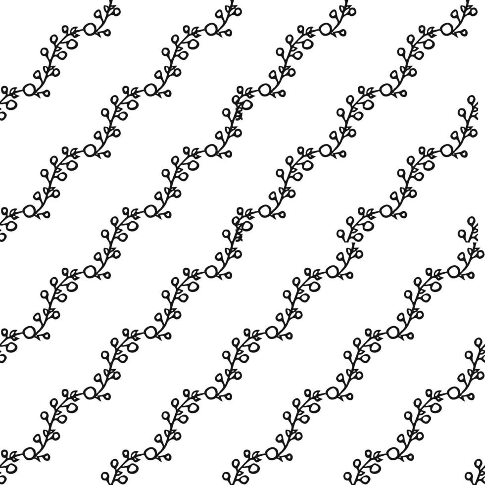 doodle vector com ornamento floral em fundo preto. padrão de vetor floral sem emenda. decoração floral vintage, fundo de elementos doces para seu projeto, menu, cafeteria