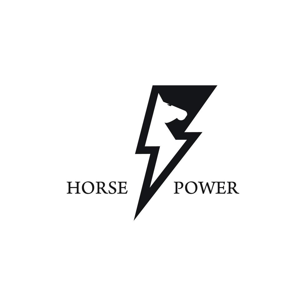 vetor de design de logotipo de potência de cavalo.
